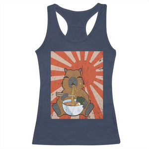 Kawaii Capybara Ramen Racerback Tank Top Cute Capy Meme Japanese Noodles Lover TS02 Navy Print Your Wear
