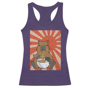 Kawaii Capybara Ramen Racerback Tank Top Cute Capy Meme Japanese Noodles Lover TS02 Purple Print Your Wear