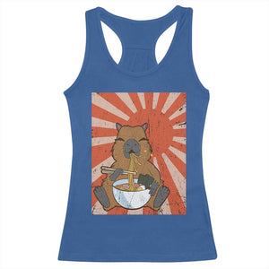 Kawaii Capybara Ramen Racerback Tank Top Cute Capy Meme Japanese Noodles Lover TS02 Royal Blue Print Your Wear