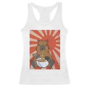 Kawaii Capybara Ramen Racerback Tank Top Cute Capy Meme Japanese Noodles Lover TS02 White Print Your Wear