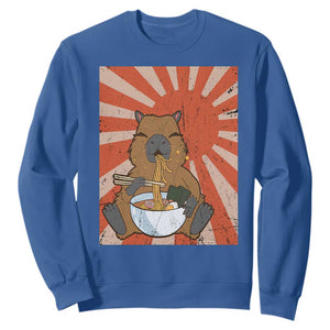 Kawaii Capybara Ramen Sweatshirt Cute Capy Meme Japanese Noodles Lover TS02 Royal Blue Print Your Wear
