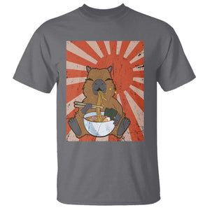 Kawaii Capybara Ramen T Shirt Cute Capy Meme Japanese Noodles Lover TS02 Charcoal Print Your Wear