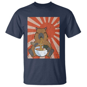 Kawaii Capybara Ramen T Shirt Cute Capy Meme Japanese Noodles Lover TS02 Navy Print Your Wear