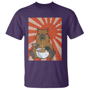 Kawaii Capybara Ramen T Shirt Cute Capy Meme Japanese Noodles Lover TS02 Purple Print Your Wear