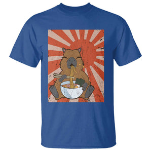 Kawaii Capybara Ramen T Shirt Cute Capy Meme Japanese Noodles Lover TS02 Royal Blue Print Your Wear