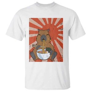Kawaii Capybara Ramen T Shirt Cute Capy Meme Japanese Noodles Lover TS02 White Print Your Wear