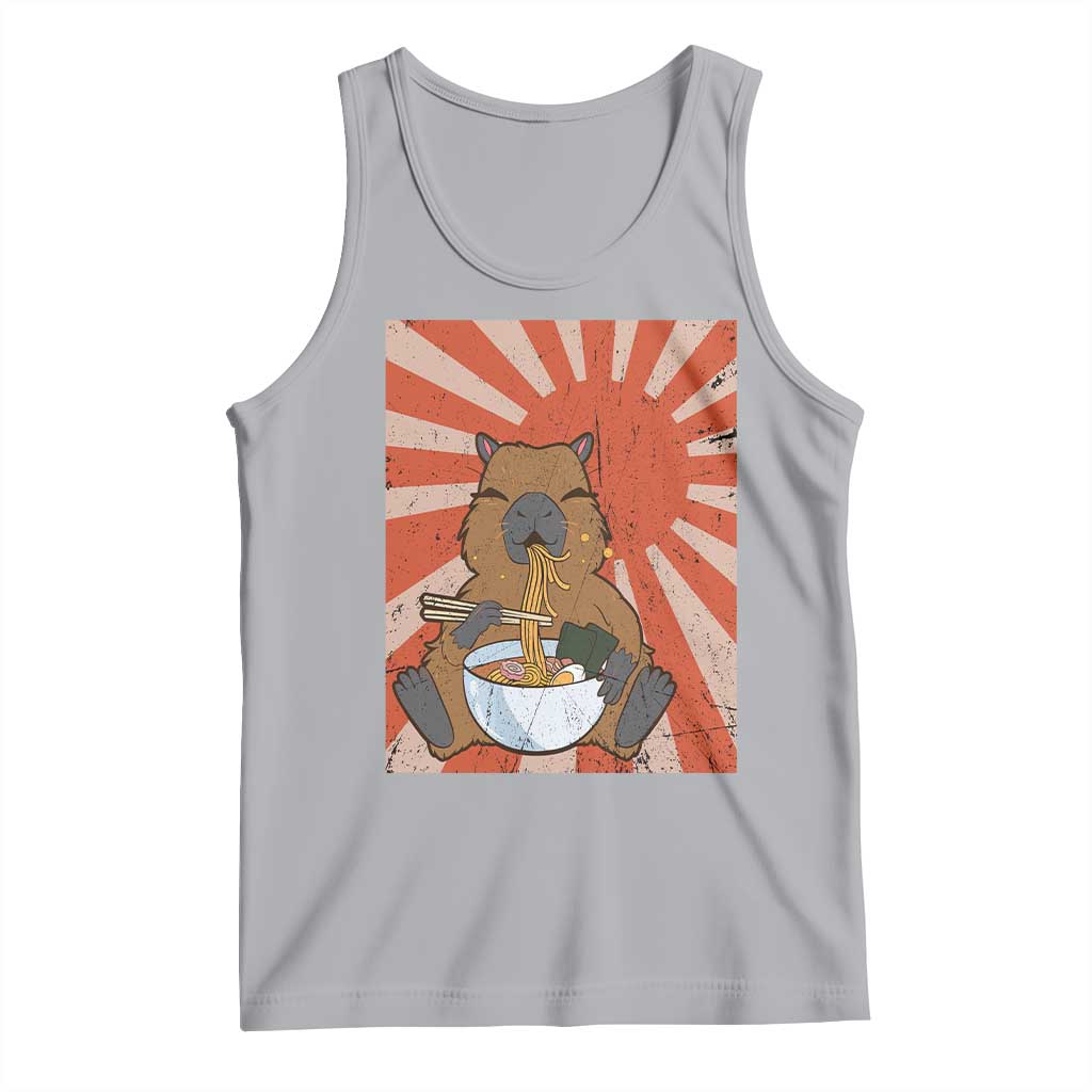 Kawaii Capybara Ramen Tank Top Cute Capy Meme Japanese Noodles Lover TS02 Athletic Heather Print Your Wear