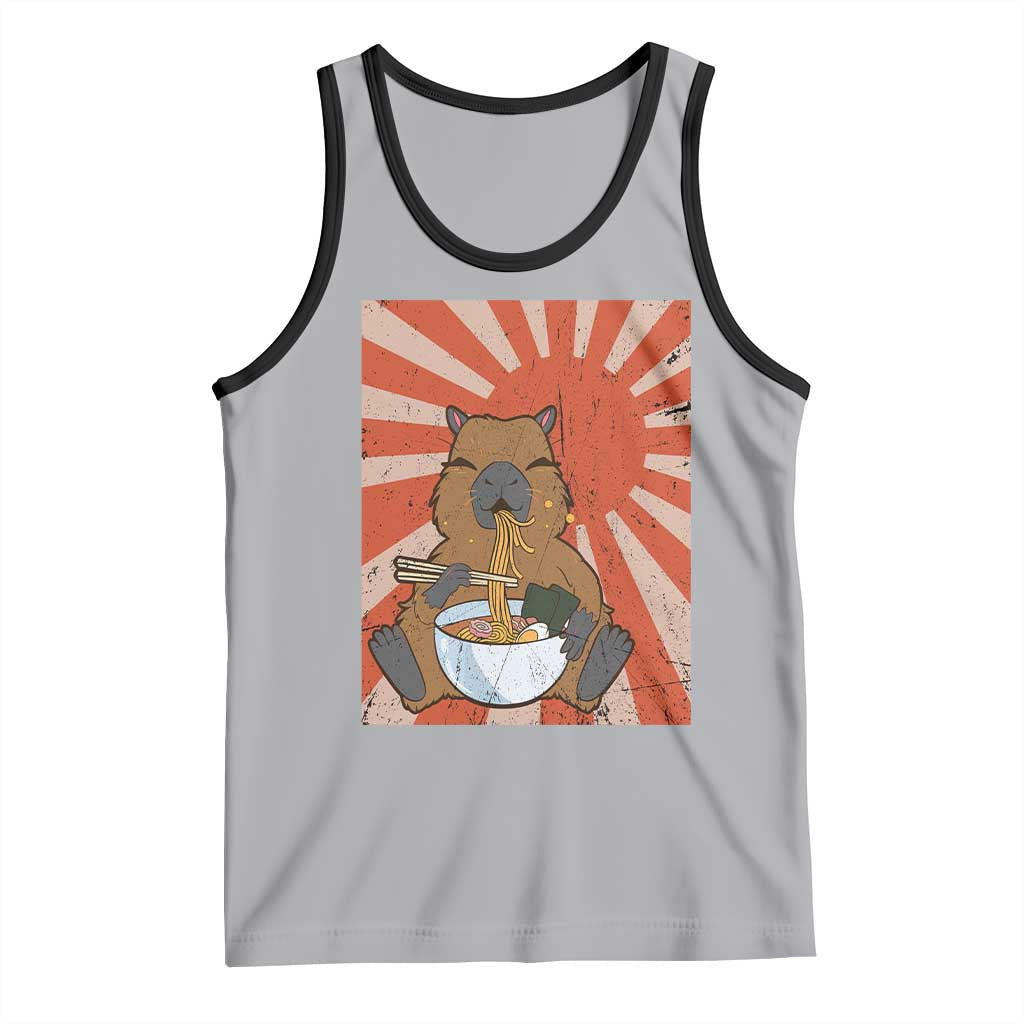 Kawaii Capybara Ramen Tank Top Cute Capy Meme Japanese Noodles Lover TS02 Athletic Heather Black Print Your Wear
