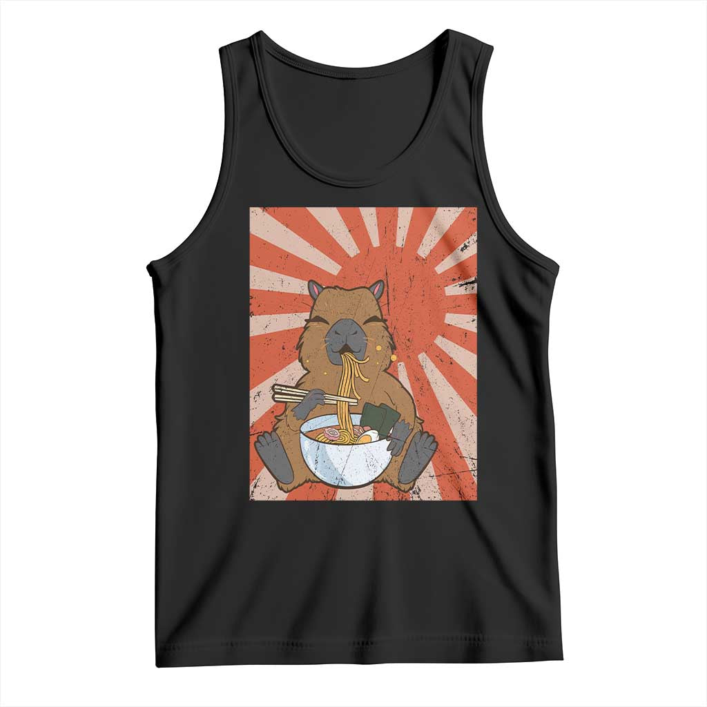 Kawaii Capybara Ramen Tank Top Cute Capy Meme Japanese Noodles Lover TS02 Black Print Your Wear