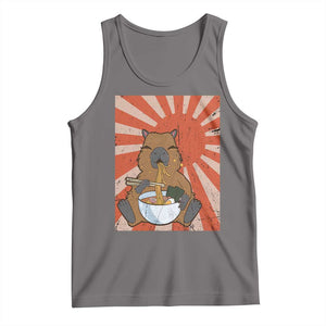 Kawaii Capybara Ramen Tank Top Cute Capy Meme Japanese Noodles Lover TS02 Deep Heather Print Your Wear