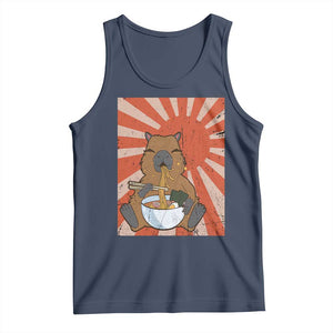 Kawaii Capybara Ramen Tank Top Cute Capy Meme Japanese Noodles Lover TS02 Navy Print Your Wear