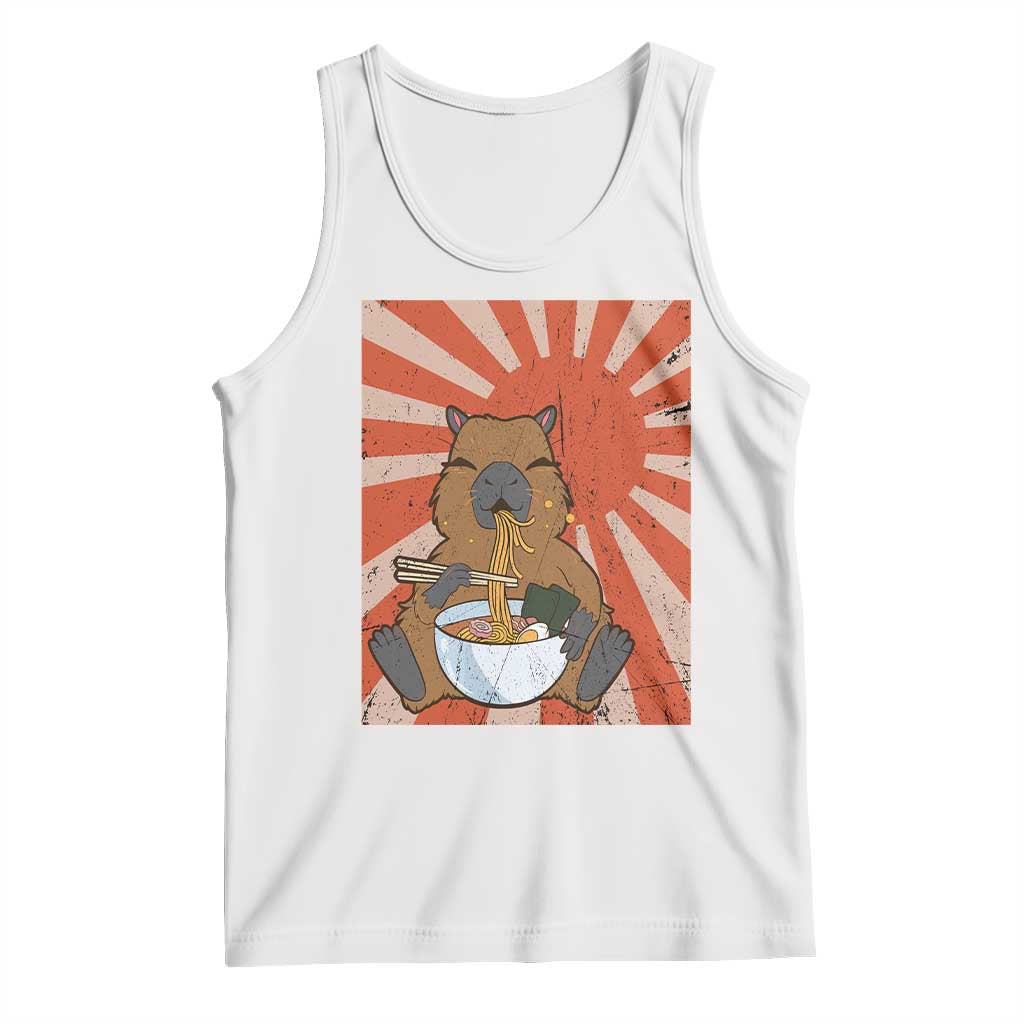 Kawaii Capybara Ramen Tank Top Cute Capy Meme Japanese Noodles Lover TS02 White Print Your Wear