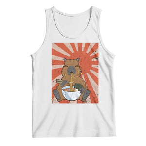 Kawaii Capybara Ramen Tank Top Cute Capy Meme Japanese Noodles Lover TS02 White Print Your Wear