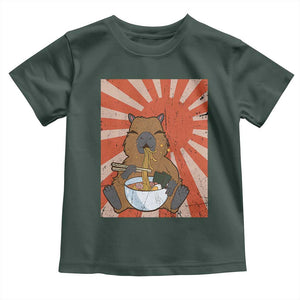 Kawaii Capybara Ramen Toddler T Shirt Cute Capy Meme Japanese Noodles Lover TS02 Dark Forest Green Print Your Wear