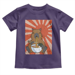 Kawaii Capybara Ramen Toddler T Shirt Cute Capy Meme Japanese Noodles Lover TS02 Purple Print Your Wear