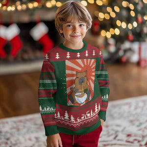 Kawaii Capybara Ramen Ugly Christmas Sweater Cute Capy Meme Japanese Noodles Lover TS02 Christmas Print Your Wear
