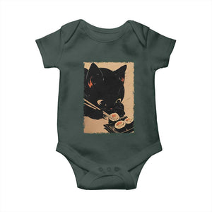 Kawaii Cat Eating Sushi Baby Onesie Japanese Anime Manga Otaku Retro Vintage Graphic TS02 Print Your Wear