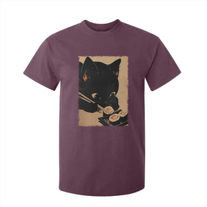 Kawaii Cat Eating Sushi T Shirt For Kid Japanese Anime Manga Otaku Retro Vintage Graphic TS02 Maroon Print Your Wear
