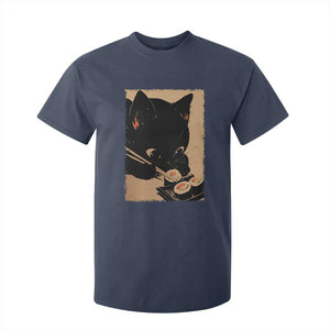Kawaii Cat Eating Sushi T Shirt For Kid Japanese Anime Manga Otaku Retro Vintage Graphic TS02 Navy Print Your Wear