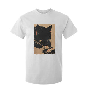 Kawaii Cat Eating Sushi T Shirt For Kid Japanese Anime Manga Otaku Retro Vintage Graphic TS02 White Print Your Wear