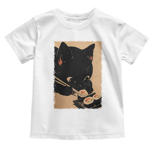 Kawaii Cat Eating Sushi Toddler T Shirt Japanese Anime Manga Otaku Retro Vintage Graphic TS02 White Print Your Wear