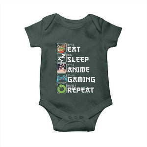 Eat Sleep Anime Gaming Repeat Baby Onesie Kawaii Otaku Gamer Manga Lover TS02 Print Your Wear