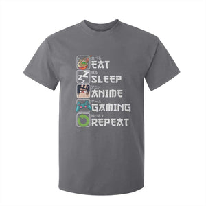 Eat Sleep Anime Gaming Repeat T Shirt For Kid Kawaii Otaku Gamer Manga Lover TS02 Charcoal Print Your Wear