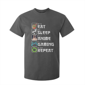 Eat Sleep Anime Gaming Repeat T Shirt For Kid Kawaii Otaku Gamer Manga Lover TS02 Dark Heather Print Your Wear