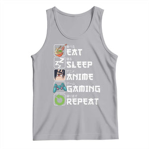 Eat Sleep Anime Gaming Repeat Tank Top Kawaii Otaku Gamer Manga Lover TS02 Athletic Heather Print Your Wear