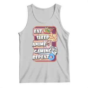 Eat Sleep Anime Gaming Repeat Tank Top Kawaii Otaku Manga Ramen Lover TS02 Ash Print Your Wear