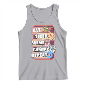 Eat Sleep Anime Gaming Repeat Tank Top Kawaii Otaku Manga Ramen Lover TS02 Athletic Heather Print Your Wear
