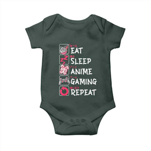 Eat Sleep Anime Gaming Repeat Baby Onesie Otaku Gamer Manga Lover Japanese Pop Culture TS02 Print Your Wear