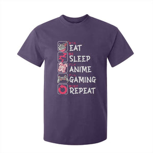Eat Sleep Anime Gaming Repeat T Shirt For Kid Otaku Gamer Manga Lover Japanese Pop Culture TS02 Purple Print Your Wear