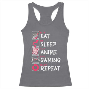 Eat Sleep Anime Gaming Repeat Racerback Tank Top Otaku Gamer Manga Lover Japanese Pop Culture TS02 Charcoal Print Your Wear