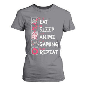 Eat Sleep Anime Gaming Repeat T Shirt For Women Otaku Gamer Manga Lover Japanese Pop Culture TS02 Charcoal Print Your Wear