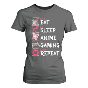 Eat Sleep Anime Gaming Repeat T Shirt For Women Otaku Gamer Manga Lover Japanese Pop Culture TS02 Dark Heather Print Your Wear