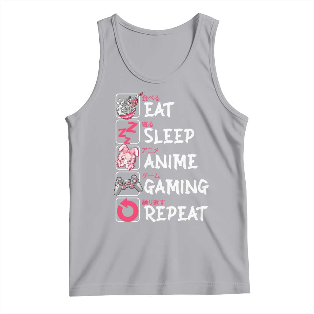 Eat Sleep Anime Gaming Repeat Tank Top Otaku Gamer Manga Lover Japanese Pop Culture TS02 Athletic Heather Print Your Wear