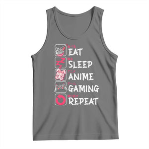 Eat Sleep Anime Gaming Repeat Tank Top Otaku Gamer Manga Lover Japanese Pop Culture TS02 Black Heather Print Your Wear