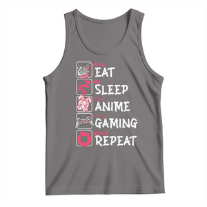 Eat Sleep Anime Gaming Repeat Tank Top Otaku Gamer Manga Lover Japanese Pop Culture TS02 Deep Heather Print Your Wear