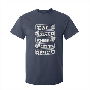 Eat Sleep Anime Gaming Repeat T Shirt For Kid Otaku Gamer Manga Lover TS02 Navy Print Your Wear
