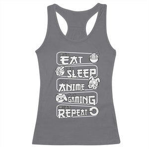 Eat Sleep Anime Gaming Repeat Racerback Tank Top Otaku Gamer Manga Lover TS02 Charcoal Print Your Wear
