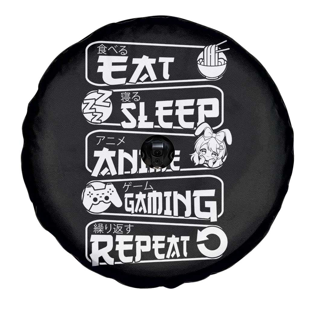 Eat Sleep Anime Gaming Repeat Spare Tire Cover Otaku Gamer Manga Lover TS02 Print Your Wear