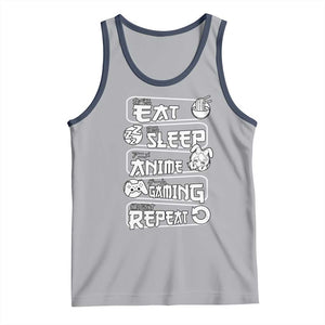 Eat Sleep Anime Gaming Repeat Tank Top Otaku Gamer Manga Lover TS02 Athletic Heather Navy Print Your Wear
