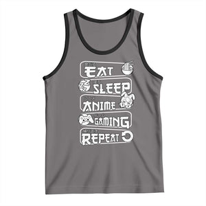 Eat Sleep Anime Gaming Repeat Tank Top Otaku Gamer Manga Lover TS02 Deep Heather Black Print Your Wear