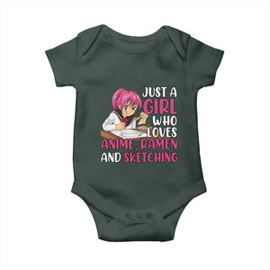 Just A Girl Who Loves Anime Ramen And Sketching Baby Onesie Japan Kawaii Otaku Manga Lover TS02 Print Your Wear