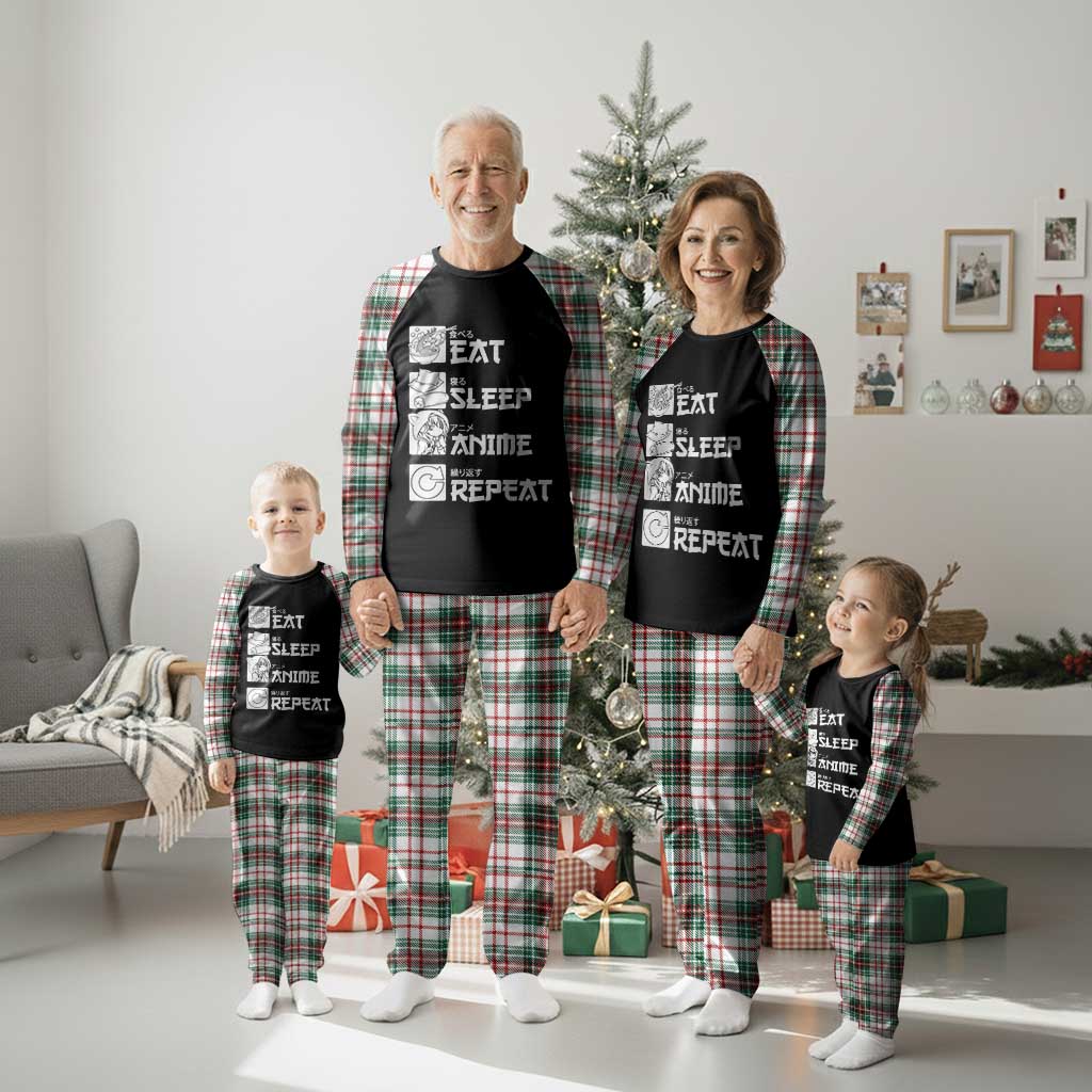 Eat Sleep Anime Repeat Plaid Pajama Set Japan Otaku Manga Lover TS02 Christmas Plaid Print Your Wear