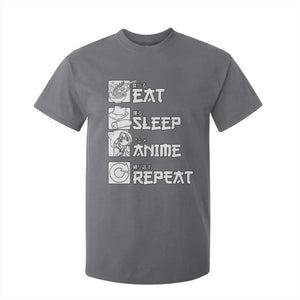 Eat Sleep Anime Repeat T Shirt For Kid Japan Otaku Manga Lover TS02 Charcoal Print Your Wear