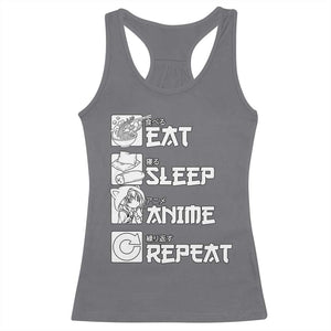 Eat Sleep Anime Repeat Racerback Tank Top Japan Otaku Manga Lover TS02 Charcoal Print Your Wear