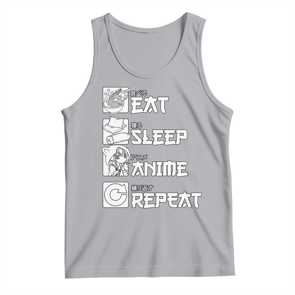 Eat Sleep Anime Repeat Tank Top Japan Otaku Manga Lover TS02 Athletic Heather Print Your Wear