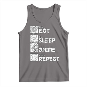 Eat Sleep Anime Repeat Tank Top Japan Otaku Manga Lover TS02 Deep Heather Print Your Wear